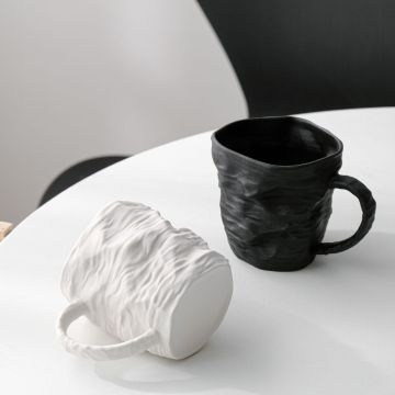 Custom Premium Matte Black White Christmas Mug Set with Saucer and Logo
