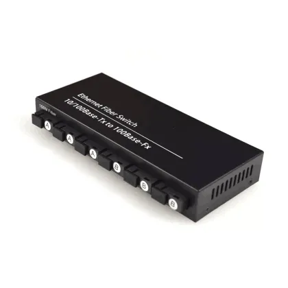 Fiber Media Converter 6SC 2RJ45 Optical Fiber Switch for IP Camera UTP Fiber Optical Switch