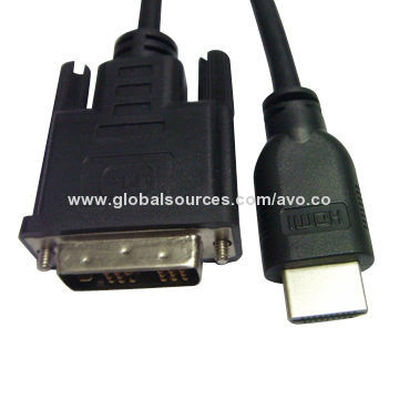 HDMI Male to DVI 18 + 1 Male Cables, HDMI V1.3, Support 1,080P Signal Transmission