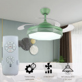 Led green color bedroom energy saving ceiling fan