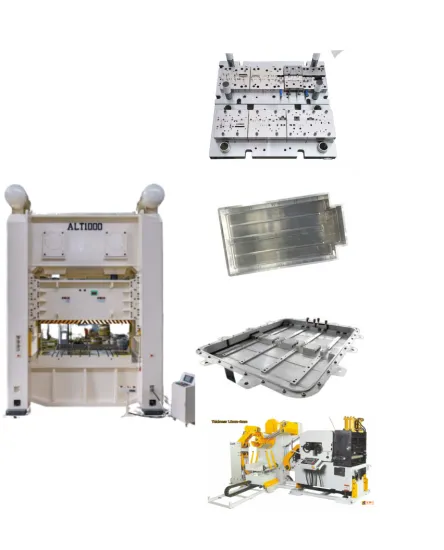 Customized EV Battery Tray Stamping Press Machine with Feeder Mold and Straightener