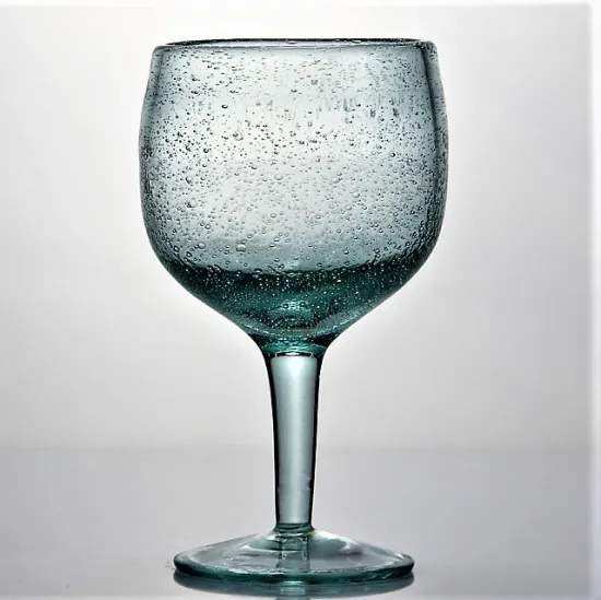 Unique Recycled Wine Glass With Bubble Crystal Glass