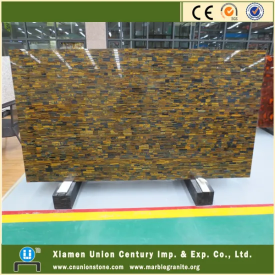 Yellow tiger eye agate slab