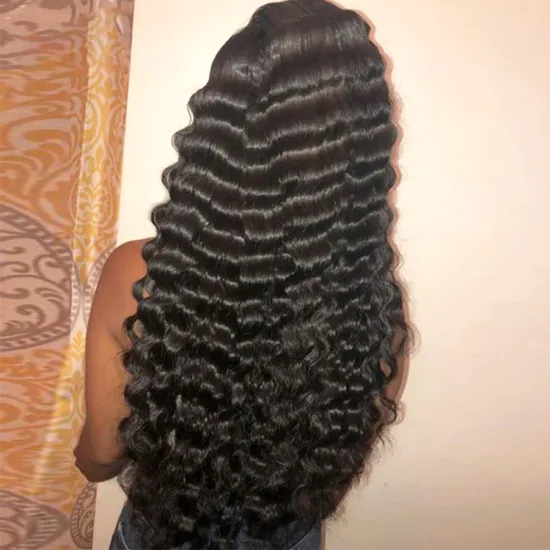Wholesale deep wave transparent hd closure raw virgin human wigs 100% human hair 13x6 swiss hd lace front wigs
