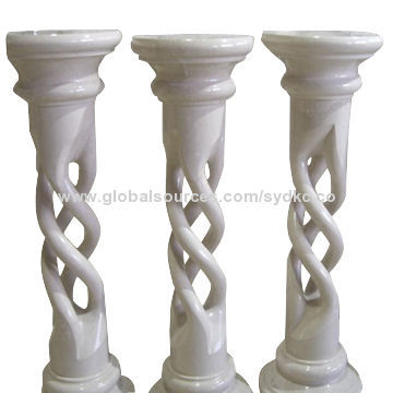 Abstract Hollow White Marble Baluster