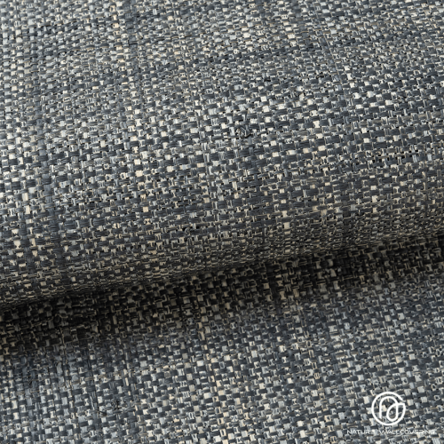 كسوة جدران من عشب الرافية الطبيعي باللون الرمادي الداكن