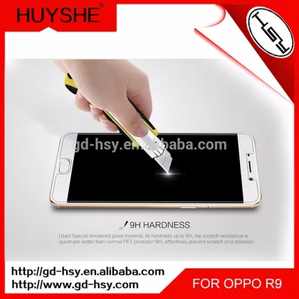 HUYSHE Mobile Phone Accessories for OPPO R9 Anti-explosion 0.3mm ThicknessTempered Glass Screen Protector