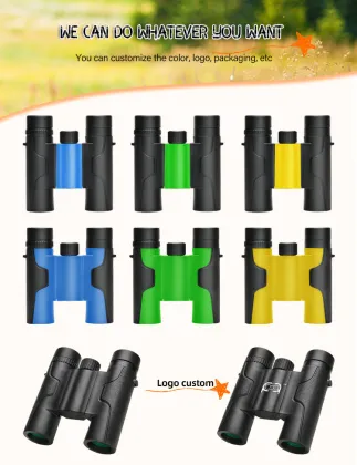 BINOCK OEM Color Binoculars 10x25: Kids' Professional Telescopes with Harness