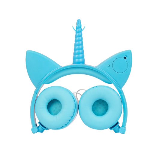 Headphone Berkabel Favorit Kartun Unicorn Kucing Bersinar Baru