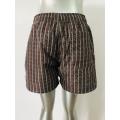 Brown Men's Beach Shorts With Vintage Pattern