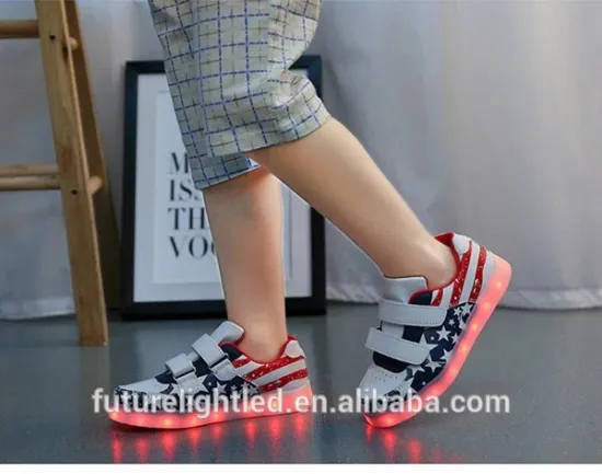 girls and boys led lights up sport running shoes