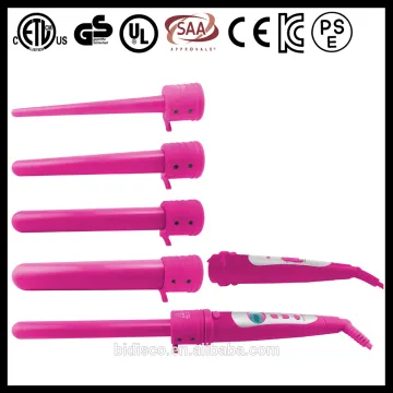 Dual voltage 100V-240V ceramic tourmaline coating professional electric 5 in 1 curling wand