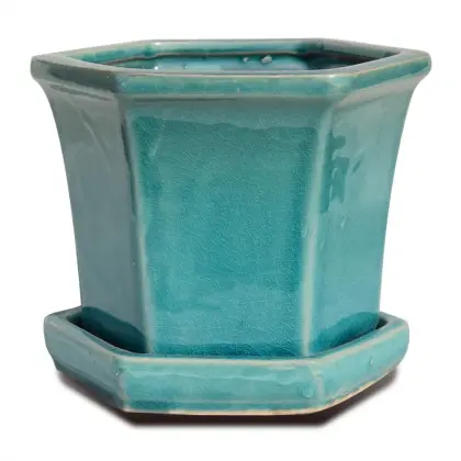 Furniture Decoration Pottery Flower Pot Hexagon Flower Pot