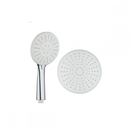 Chrome white ABS 3-function rotation shower head with button control