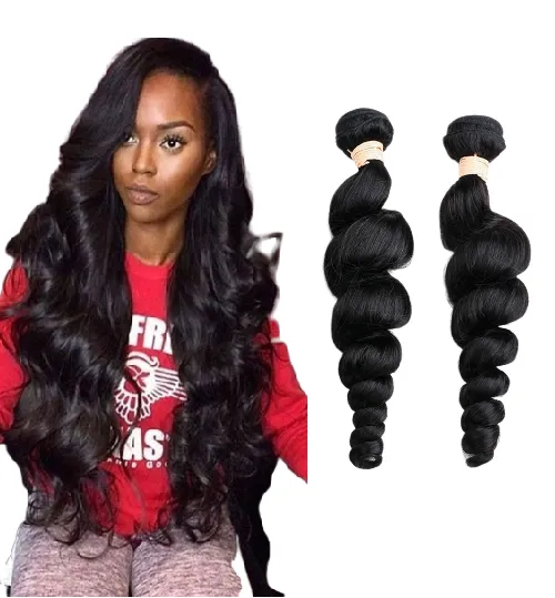 Factory Wholesale Price Raw Virgin Hair , Unprocessed Brazilian Real Human Hair Loose Wave Bundles With Closure