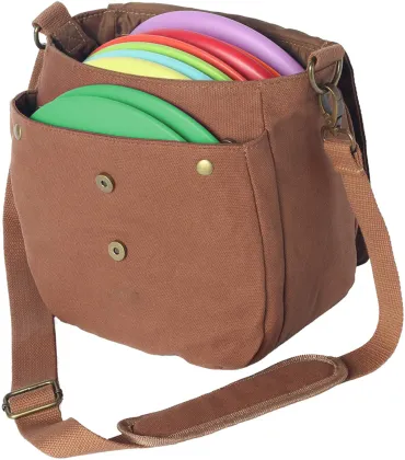 Lightweight Waxed Canvas Golf Bag for Frisbee Golf - Holds Up to 10 Discs