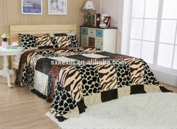 Animal fur design flannel blanket 3PCS set