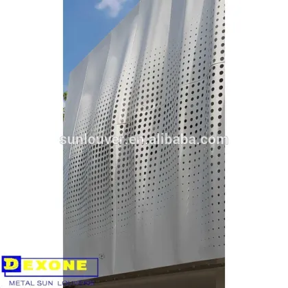 Architectural exterior curve perforated curtain wall