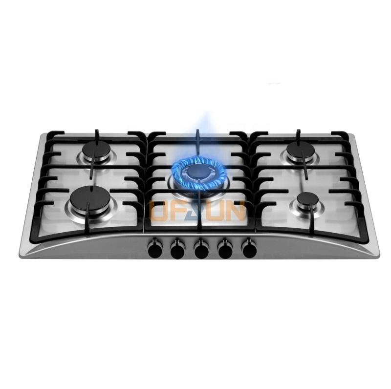 New Design 201# Stainless Steel 5 Burners Built in  Gas Cooker Hob/Gas Stove/Built in Gas Hob