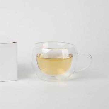 Tasse en forme d&#39;oeuf en verre transparent à double couche simple 300 ml