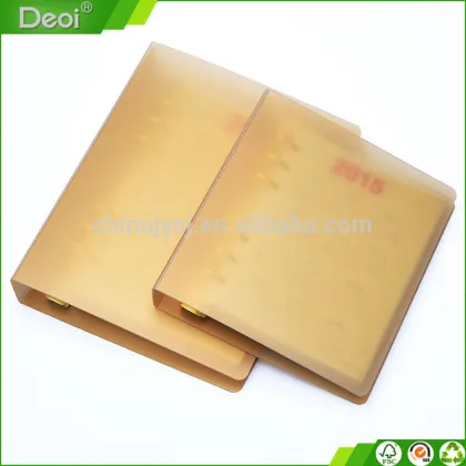 golden PP cover customized metal ring notebook