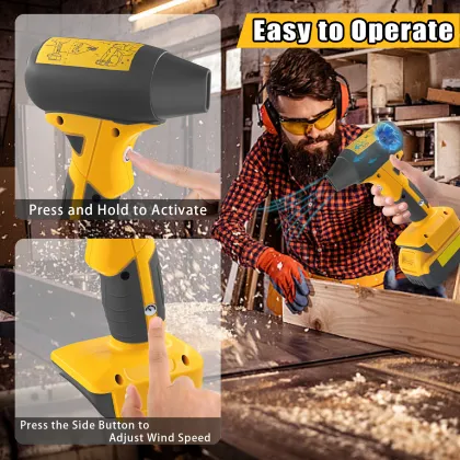 Electric Air Duster 130000PRM for Dewalt 20V/60V Battery - Turbofan Blower