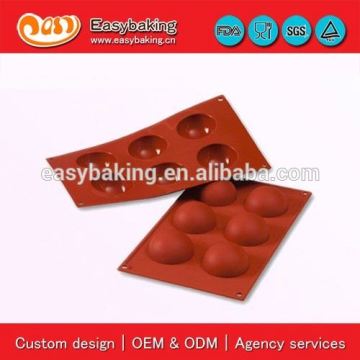 6 Cavities half sphere cake baking pans silicon bakeware
