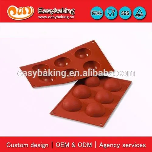 6 Cavities half sphere cake baking pans silicon bakeware