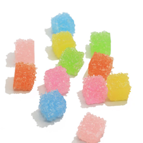 Colorful Cube Square Resin Beads DIY Toy Decoration Cabochon Handmade Craft Decoration Beads spacer