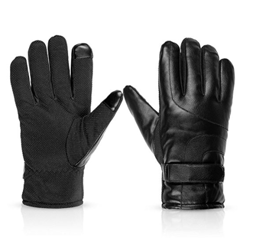 Pu leather Keep Warm Electric Shock Gloves