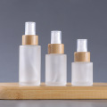 Empty Bamboo Frosted Glass Spray Bottle