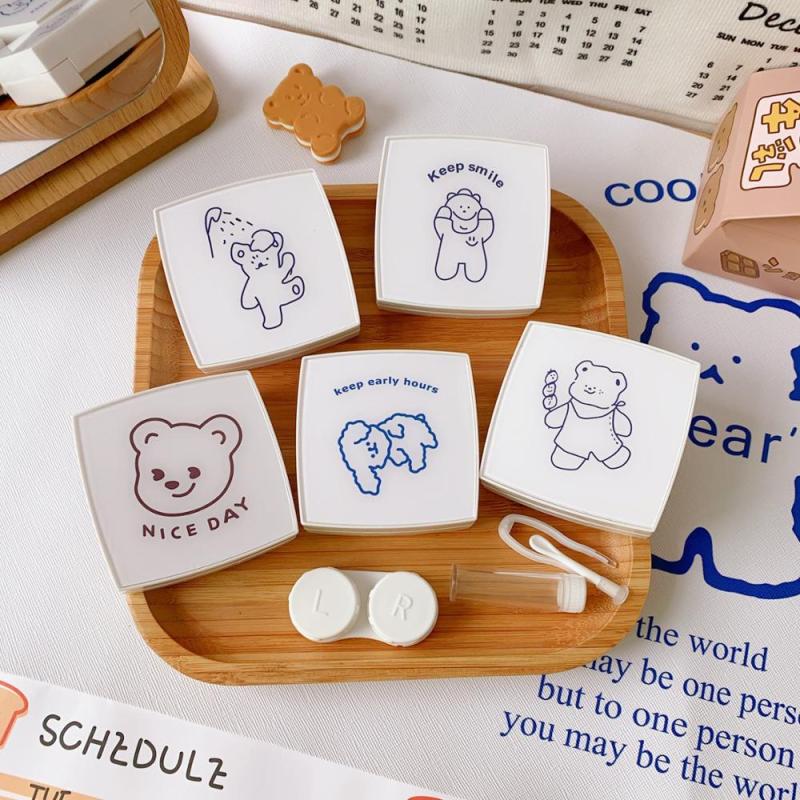 Contact Lens Case Eye Contact Lens Box Women Travel Contact Lenses Case Leakproof Container Lenses Box for Display Box