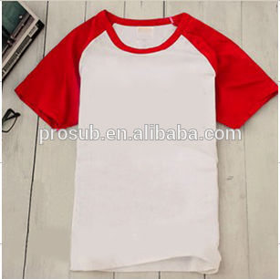 sublimation heat transfer women's combed cotton raglan T-shirt