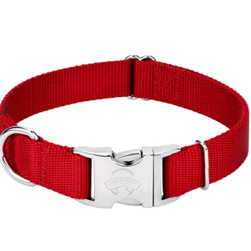 Collier de chien de nylon premium avec boucle en métal