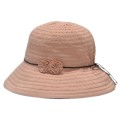 Mesdames chapeau rond pêcheur rose avec fleur décoré