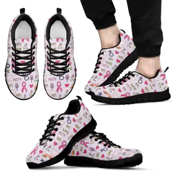 Custom Pink Ribbon Breast Cancer Awareness Sneakers - Dropshipping Available