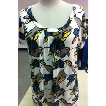 Blusa de Women\ con cuello redondo y la impresión