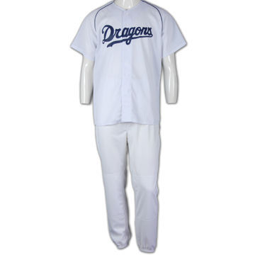 White color unisex baseball uniform