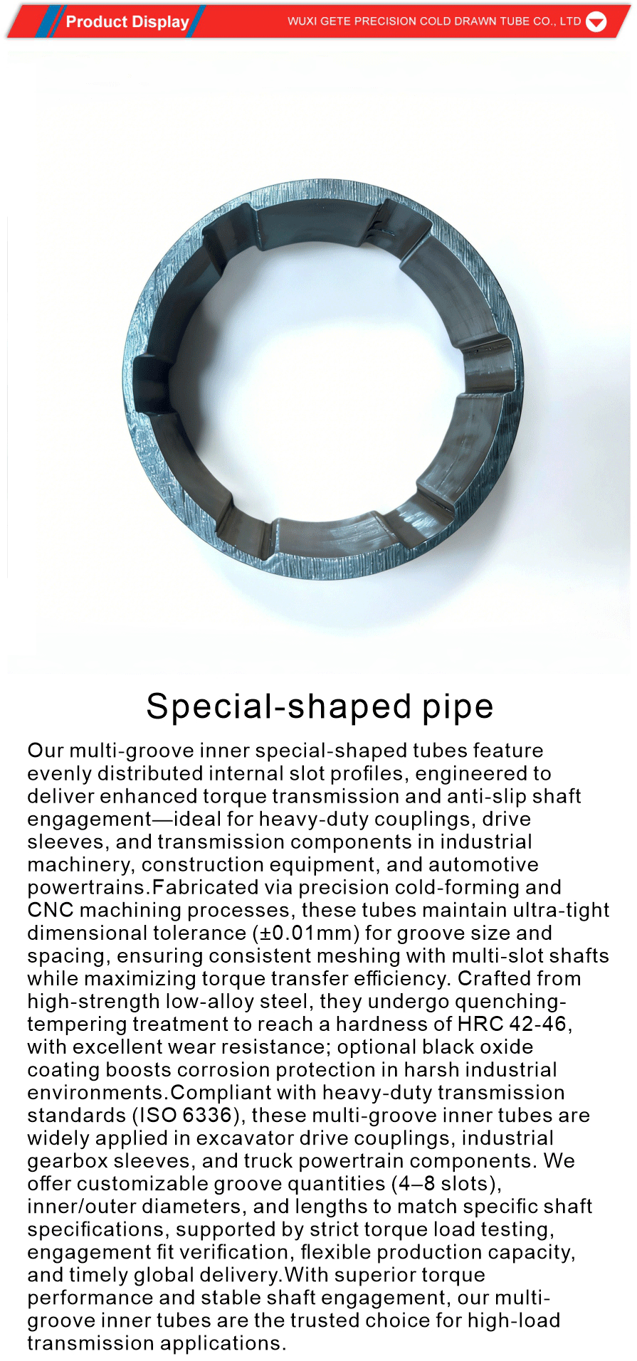 shaped steel pipe with grooves