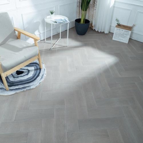 Grey wash walnut wood veneer herringbone engineered flooring