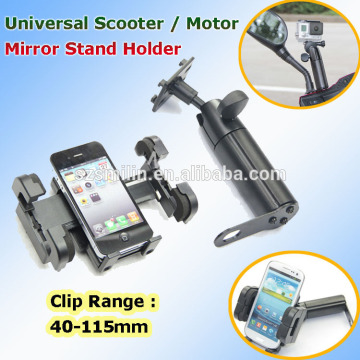 40-115mm Retractable Mobile Phone GPS PDA MP4 Motorcycle Scooter Mirror Stand Holder for iPhone6 Plus Samsung S4 S5 S6 Xiaomi