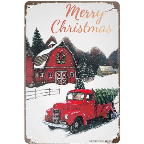 Vintage Tin Sign Merry Christmas