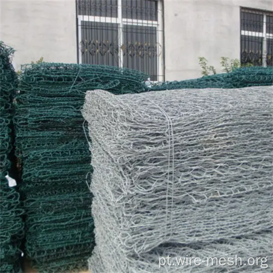 Malha de malha hexagonal gabion cesta reno colchão