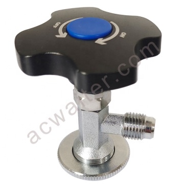 Brass AC Refrigerant Can Tap Valve for R134A, R410A, R404A, R1234YF - M14*1.25 1/4 Inch