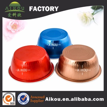 Food grade round wholesale colorful aluminum cup cake mold