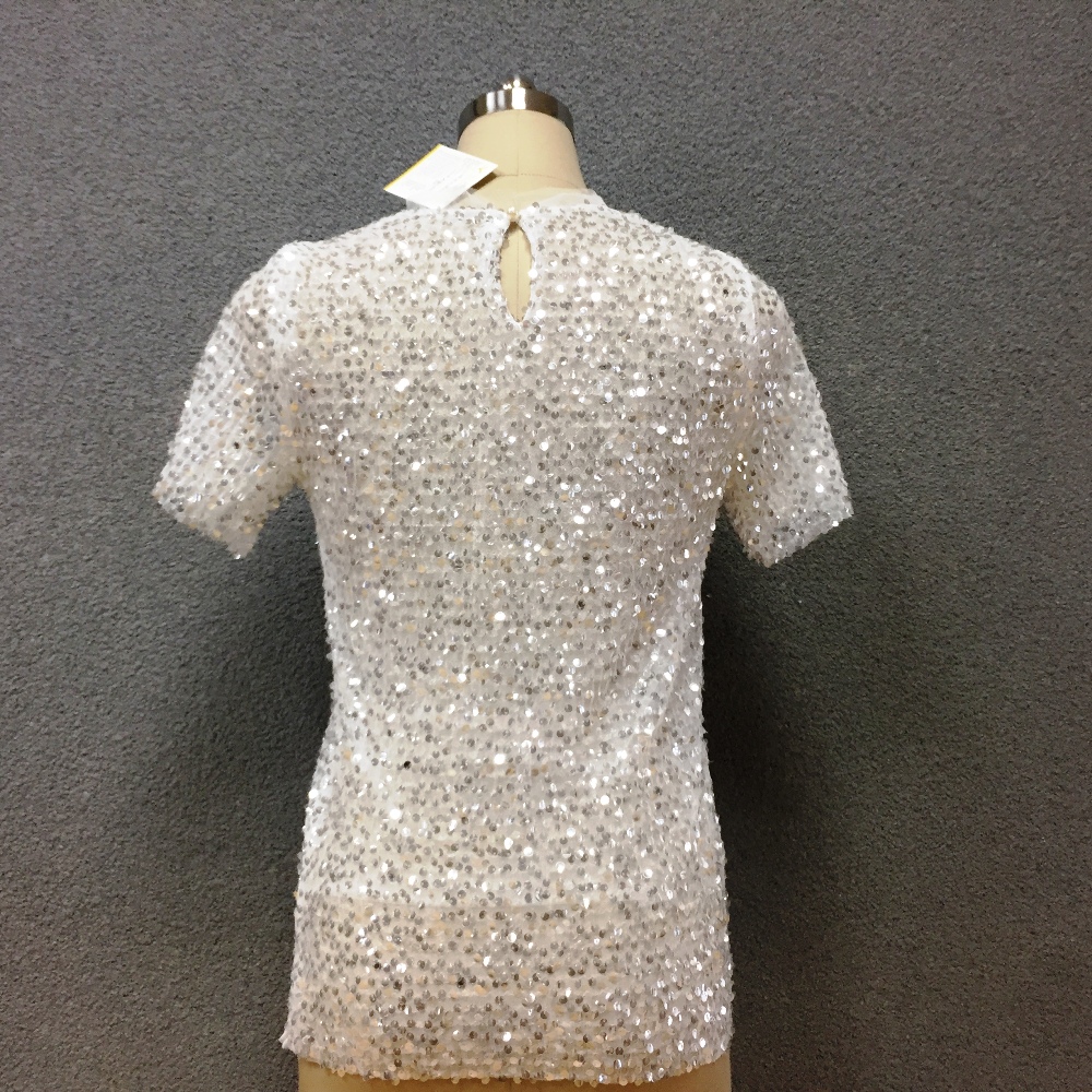 Women's polyester sequin short sleeves blouse