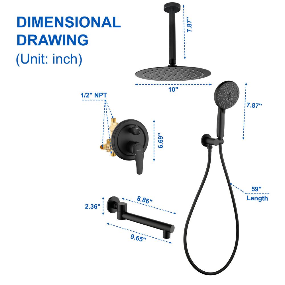 Concealed shower set 88053b 10 5