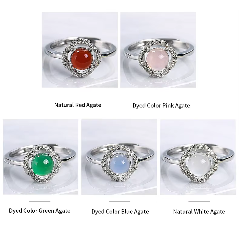 natural agate Crystal Ring