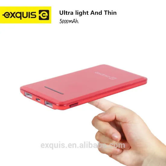 Factory Price polymer Battery Slim Power Bank 5000 mAh Mobile Charger