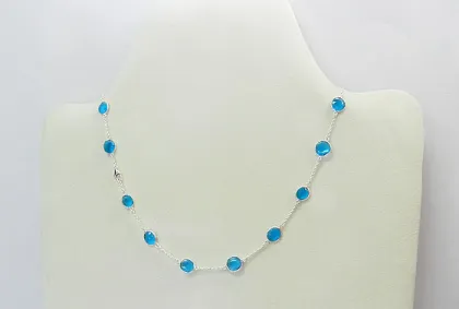 925 Sterling Silver London Blue Topaz Hydro Necklace